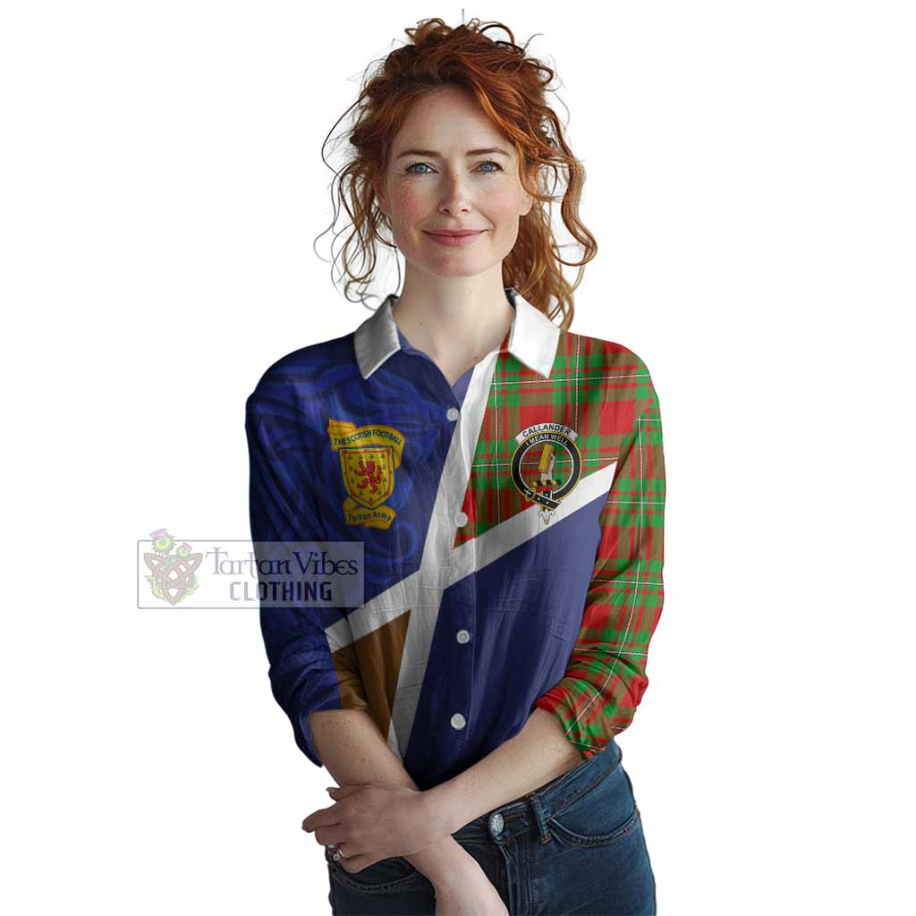 Callander The Scottish Football Crest Women Casual Shirt Lion-Tartan Army