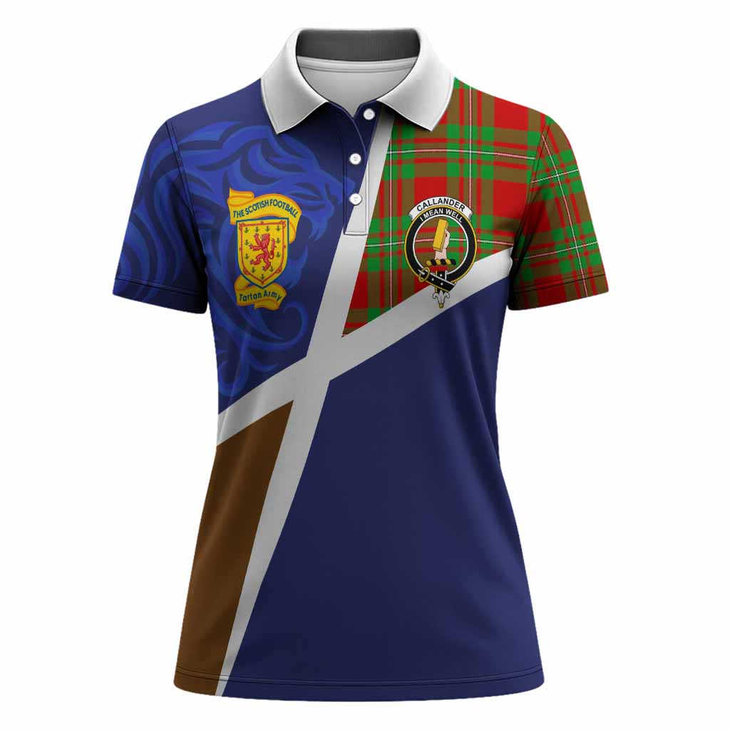 Callander The Scottish Football Crest Women Polo Shirt Lion-Tartan Army