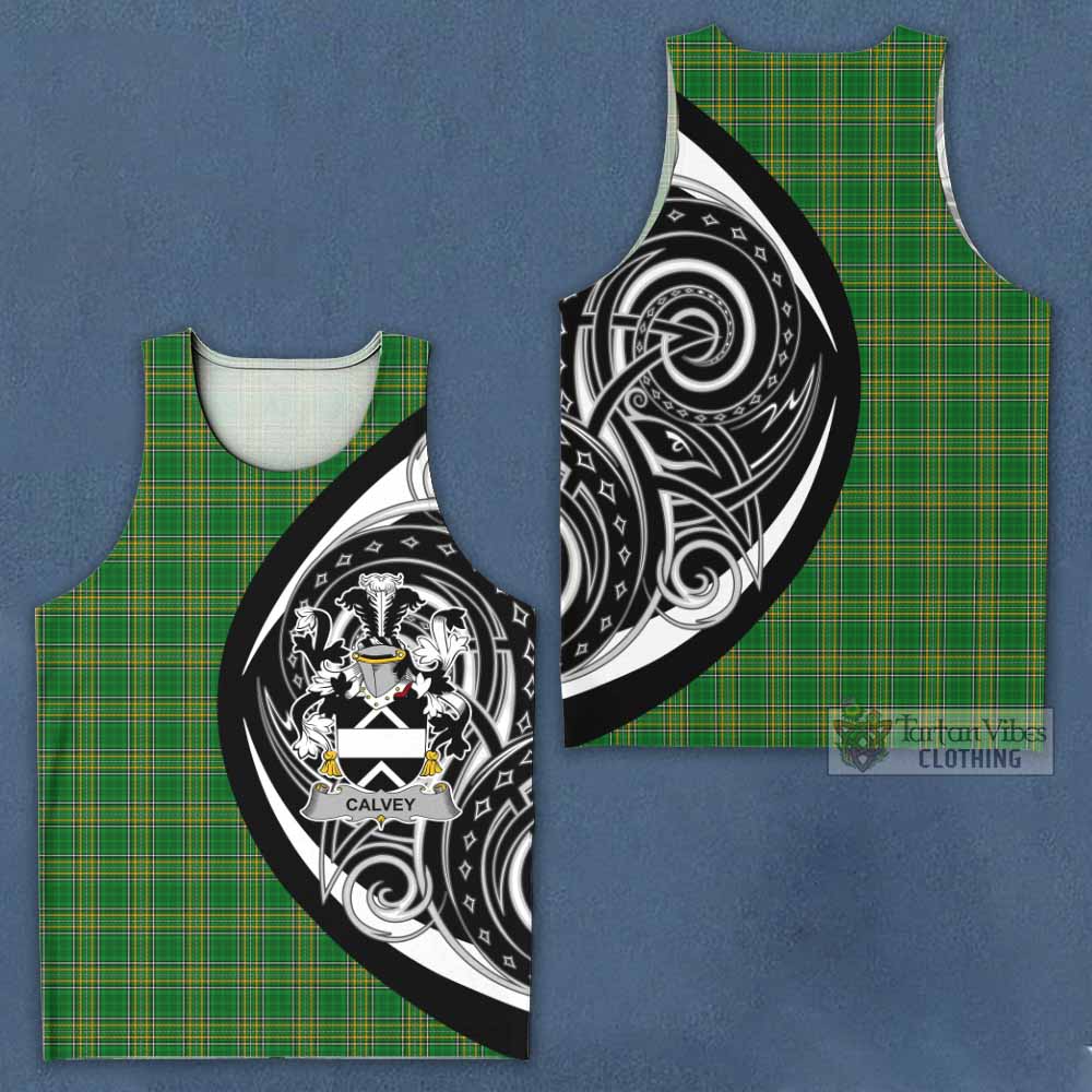 Tartan Vibes Clothing Calvey Irish Clan Men's Tank Top Celtic Circle Style