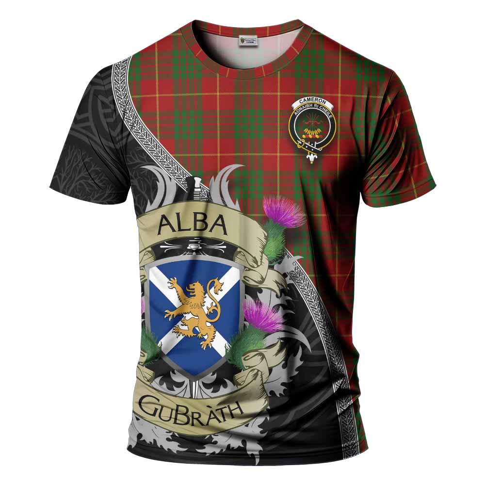 Tartan Vibes Clothing Cameron Tartan Family Crest T-Shirt Lion Rampant Royal Thistle Shield Celtic Inspired