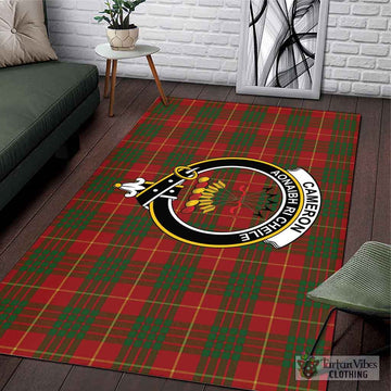 Cameron Tartan Area Rug with Family Crest
