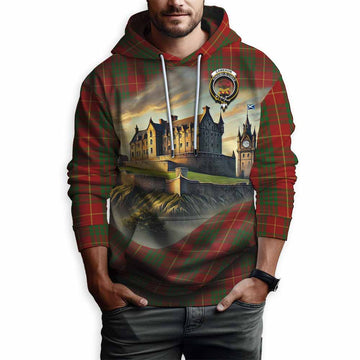 Tartan Vibes Clothing Cameron Tartan Family Crest Hoodie with Scottish Ancient Castle Style