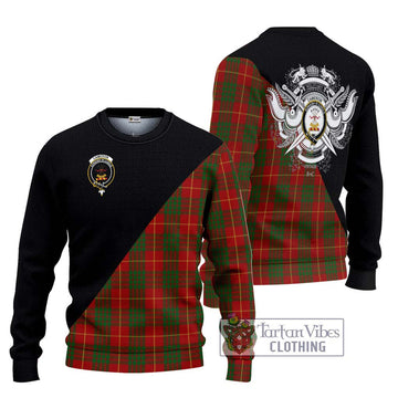 Cameron Tartan Knitted Sweater with Family Crest and Military Logo Style Unisex - Tartanvibesclothing Shop