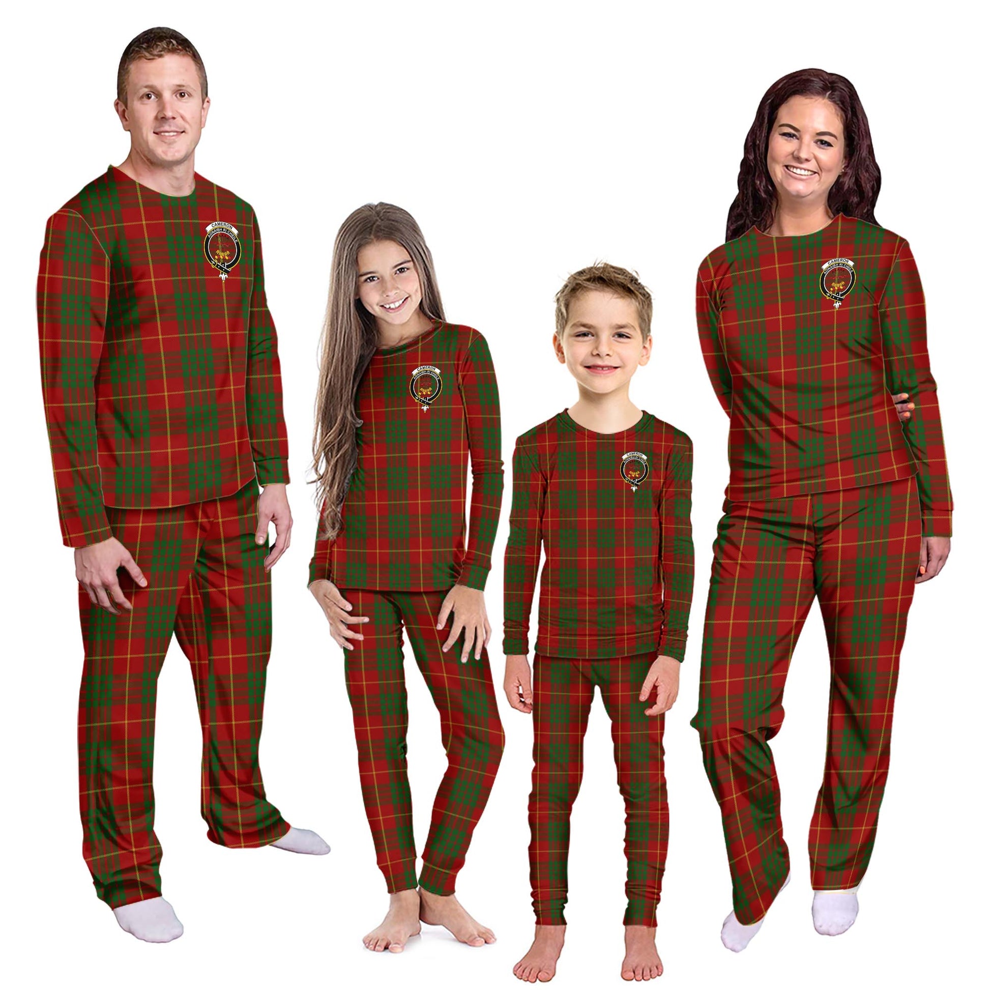 Cameron Tartan Pajamas Family Set with Family Crest Kid - Tartan Vibes Clothing