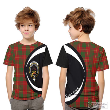 Cameron Tartan Kid T-Shirt with Family Crest Circle Style Youth XL Size14 - Tartan Vibes Clothing