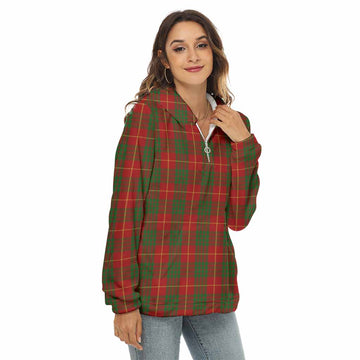 Cameron Tartan Women's Borg Fleece Hoodie with Half Zip