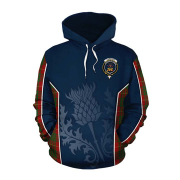 Cameron Tartan Cotton Hoodie with Family Crest and Scottish Thistle Vibes Sport Style