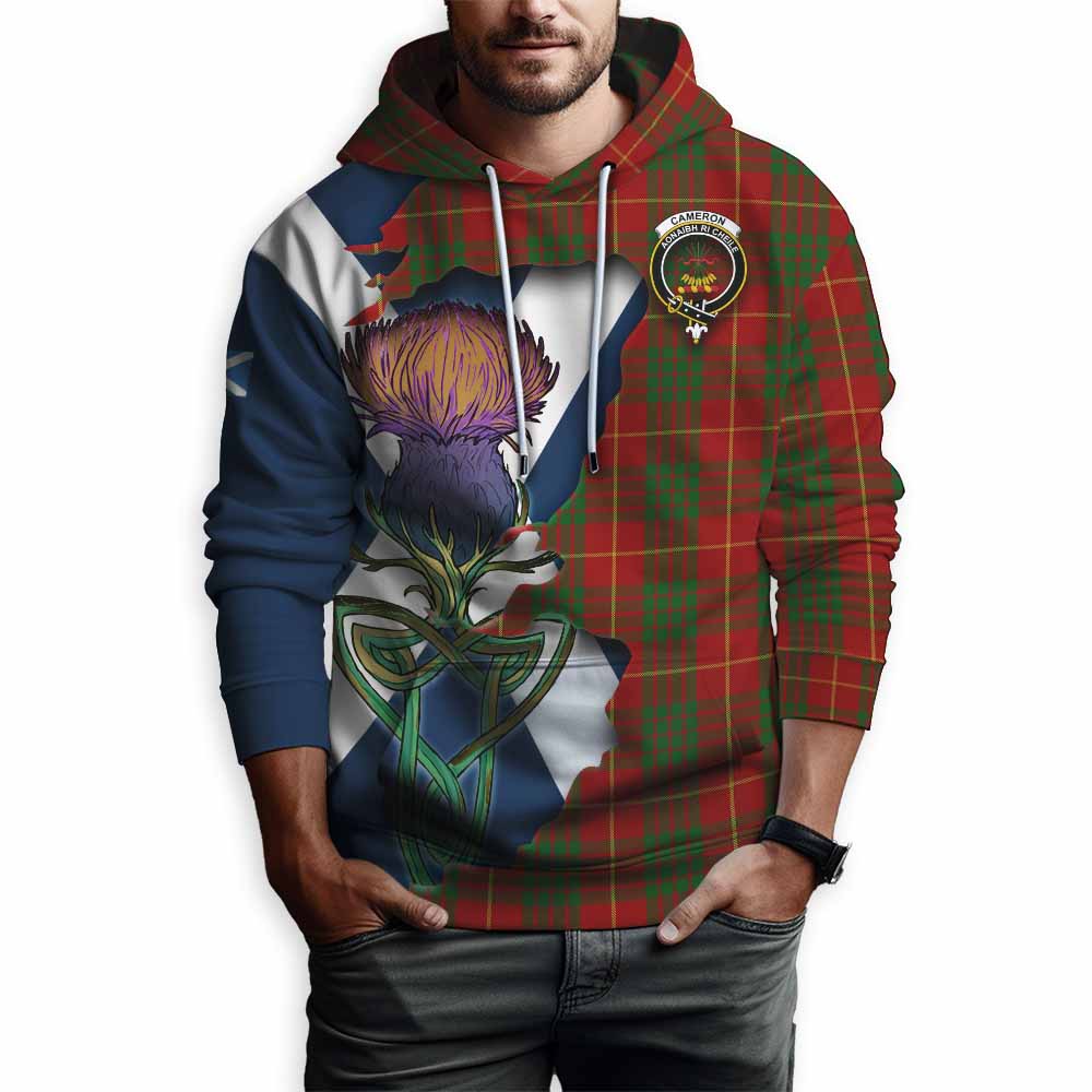 Tartan Vibes Clothing Cameron Tartan Family Crest Hoodie Scottish Thistle Celtic Inspired