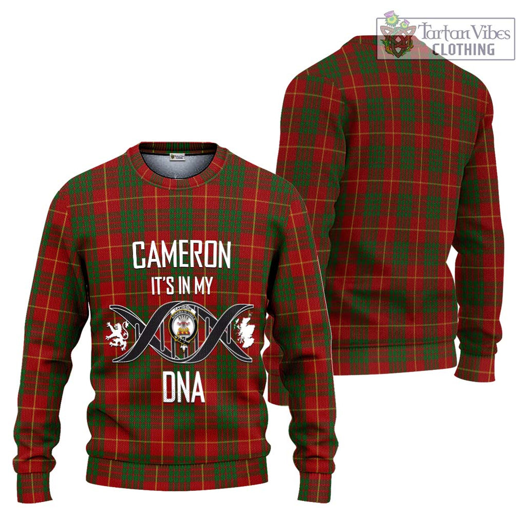 Cameron Tartan Knitted Sweater with Family Crest DNA In Me Style Unisex - Tartanvibesclothing Shop