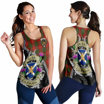 Tartan Vibes Clothing Cameron Tartan Family Crest Women's Racerback Tanks Lion Rampant Royal Thistle Shield Celtic Inspired