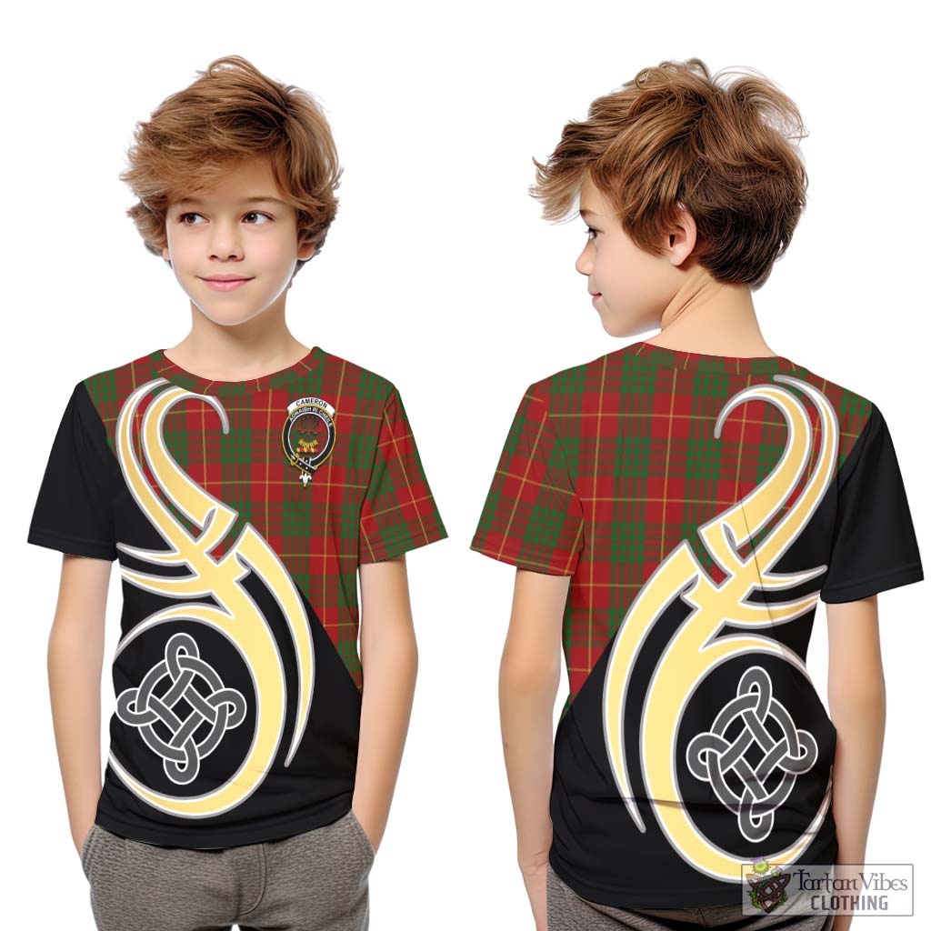 Cameron Tartan Kid T-Shirt with Family Crest and Celtic Symbol Style Youth XL Size14 - Tartan Vibes Clothing
