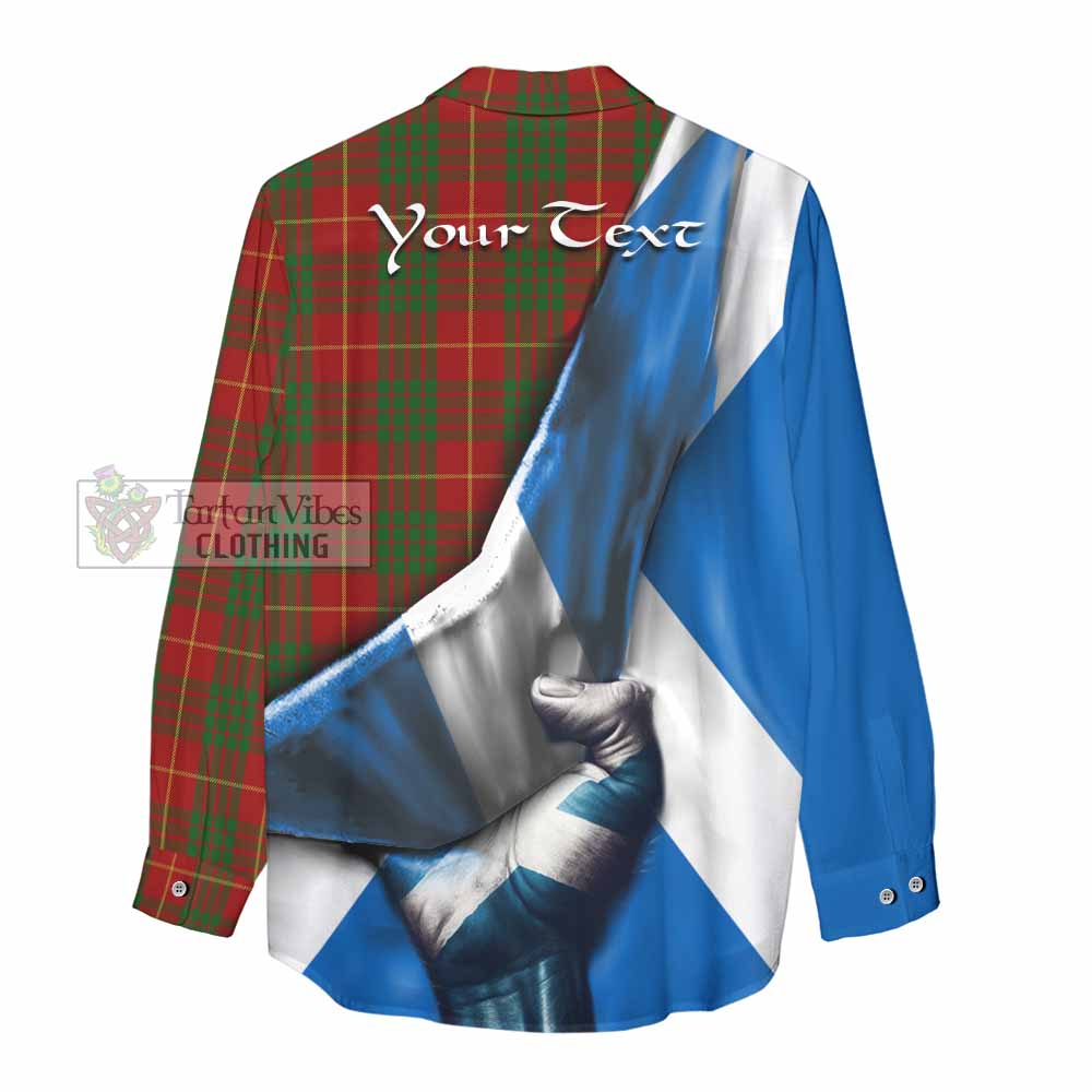 Tartan Vibes Clothing Cameron Tartan Women's Casual Shirt with Family Crest Scotland Patriotic Style