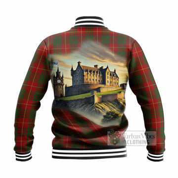 Cameron Tartan Family Crest Baseball Jacket with Scottish Ancient Castle Style