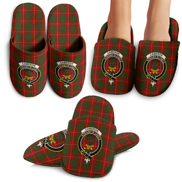 Cameron Tartan Home Slippers with Family Crest