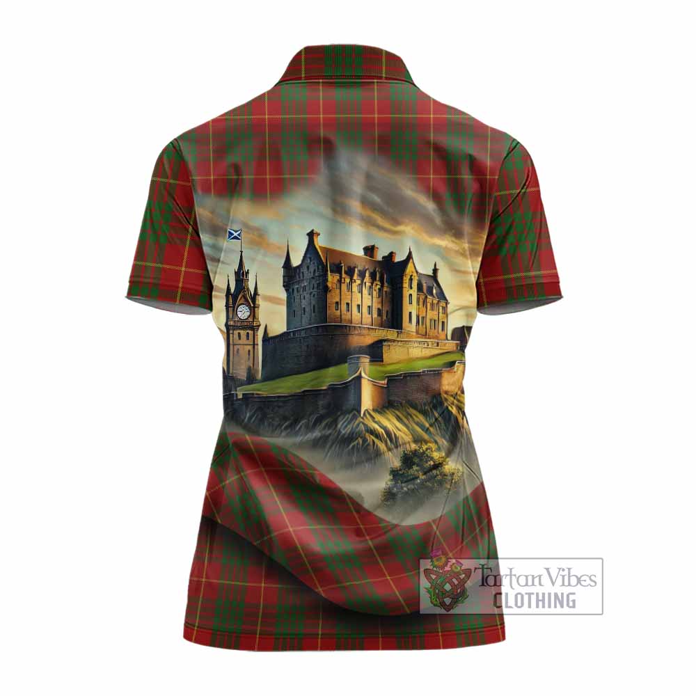 Tartan Vibes Clothing Cameron Tartan Family Crest Women's Polo Shirt with Scottish Ancient Castle Stype