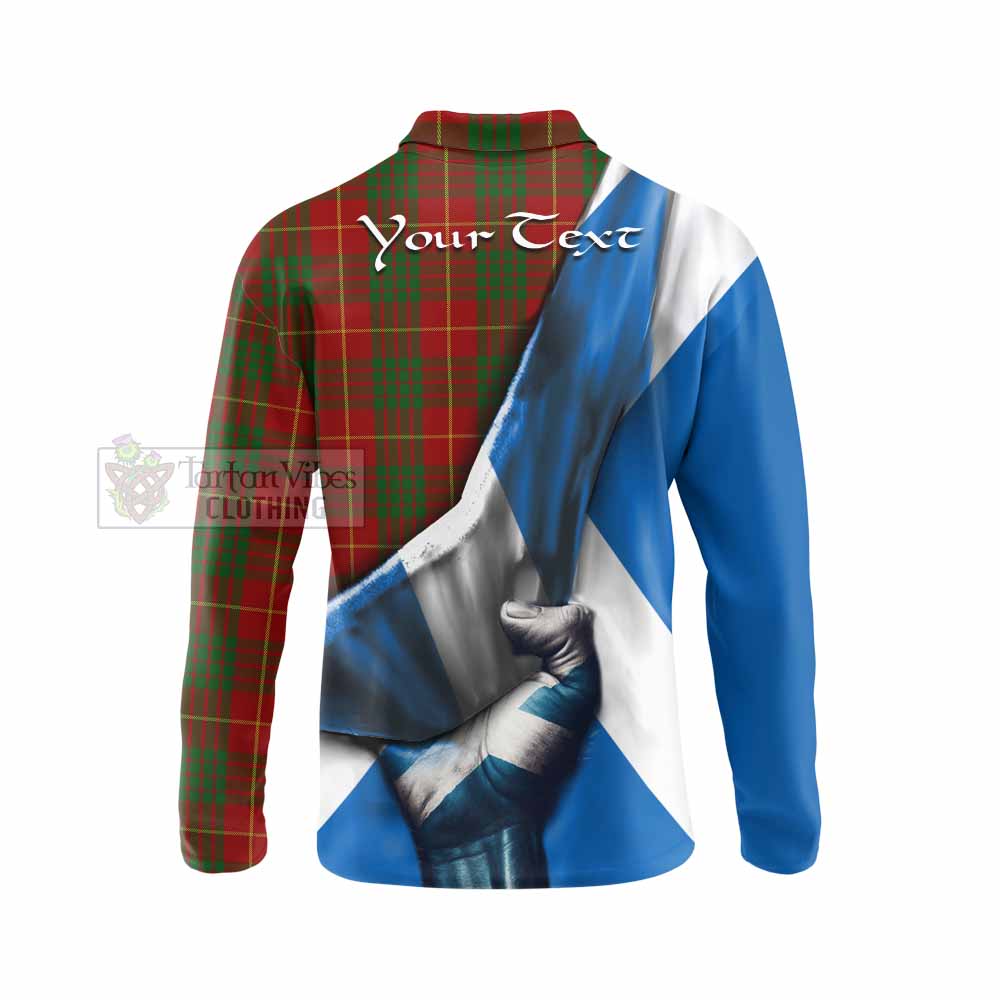 Tartan Vibes Clothing Cameron Tartan Long Sleeve Polo Shirt with Family Crest Scotland Patriotic Style