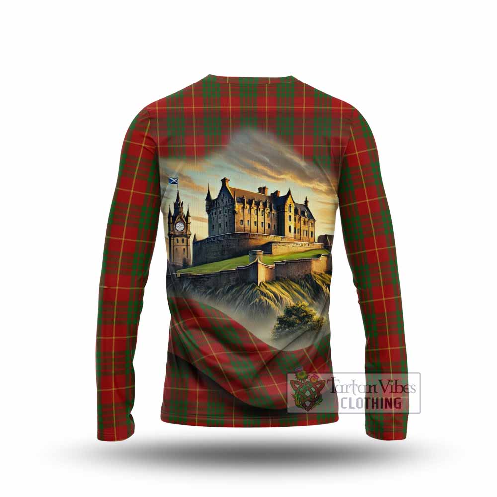 Cameron Tartan Family Crest Long Sleeve T-Shirt with Scottish Ancient Castle Style - Tartan Vibes Clothing