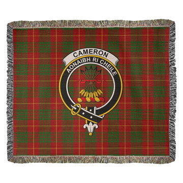 Cameron Tartan Woven Blanket with Family Crest