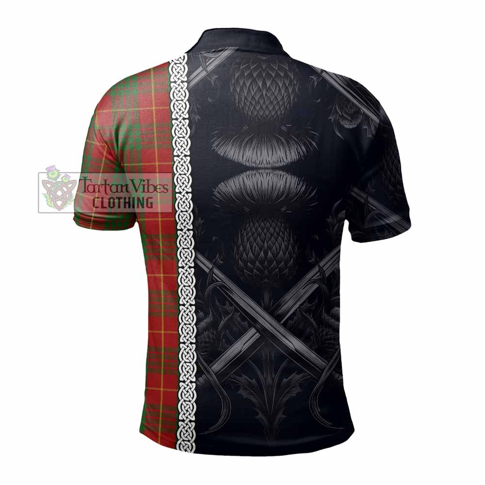Tartan Vibes Clothing Cameron Tartan Polo Shirt with Family Crest Cross Sword Thistle Celtic Vibes