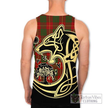 Cameron Tartan Men's Tank Top with Family Crest Celtic Wolf Style - Tartan Vibes Clothing