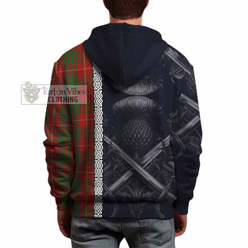 Cameron Tartan Hoodie with Family Crest Cross Sword Thistle Celtic Vibes