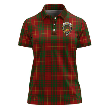 Cameron Tartan Polo Shirt with Family Crest For Women