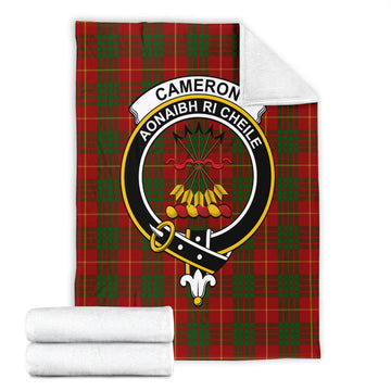 Cameron Tartan Blanket with Family Crest