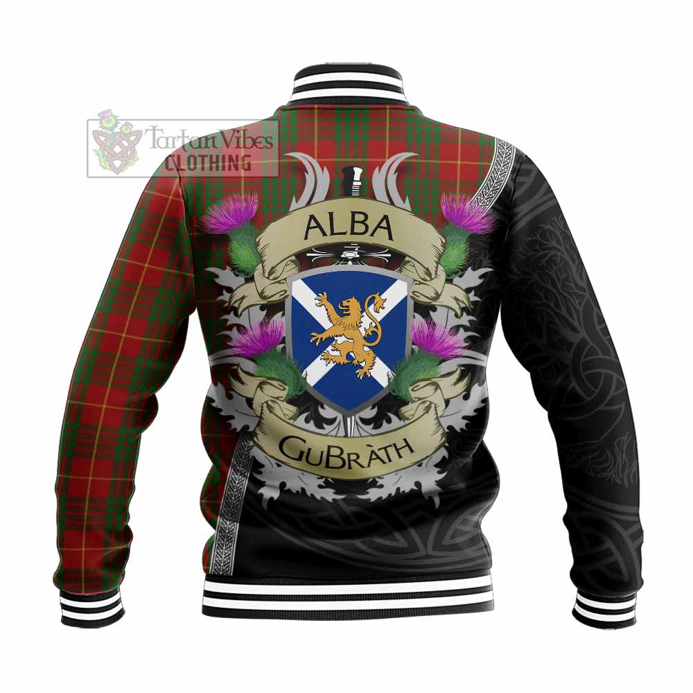 Tartan Vibes Clothing Cameron Tartan Family Crest Baseball Jacket Lion Rampant Royal Thistle Shield Celtic Inspired