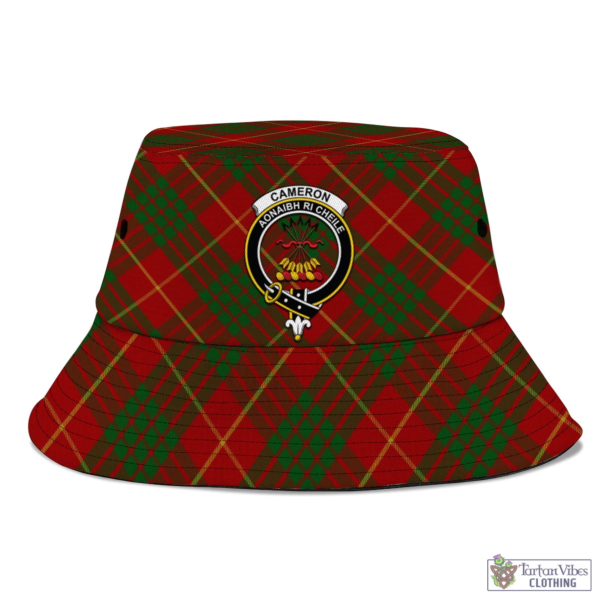 Tartan Vibes Clothing Cameron Tartan Bucket Hat with Family Crest