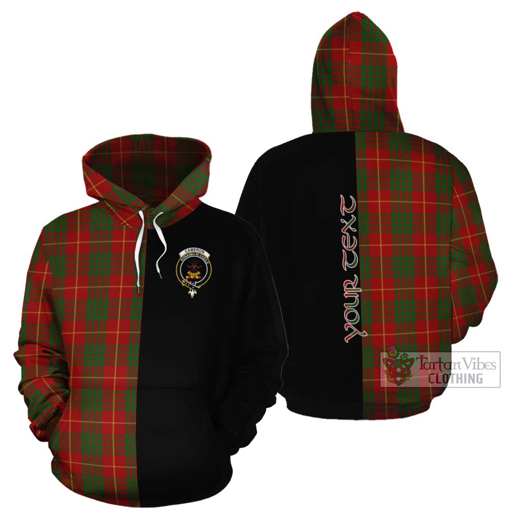 Tartan Vibes Clothing Cameron Tartan Cotton Hoodie with Family Crest and Half Of Me Style