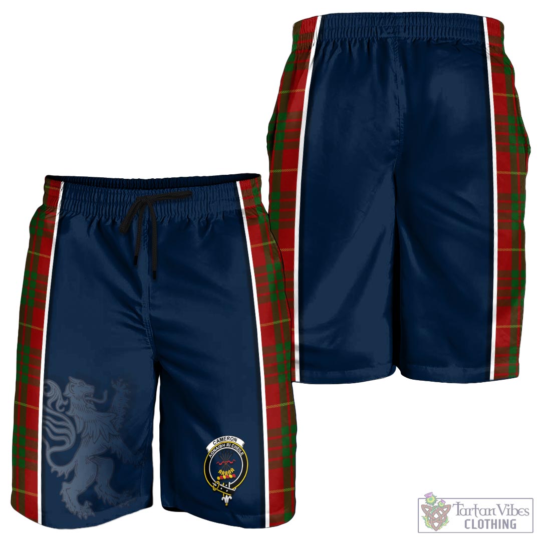 Tartan Vibes Clothing Cameron Tartan Men's Shorts with Family Crest and Lion Rampant Vibes Sport Style