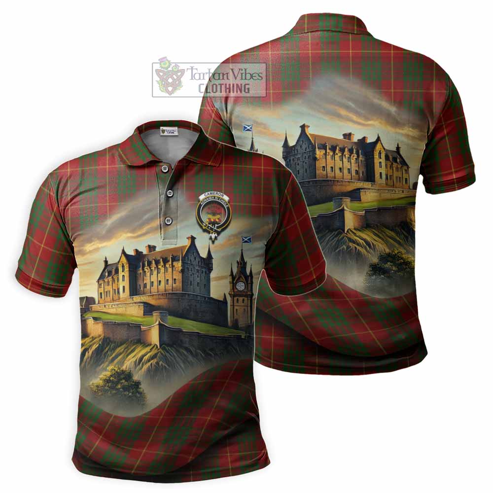 Tartan Vibes Clothing Cameron Tartan Family Crest Polo Shirt with Scottish Ancient Castle Stype