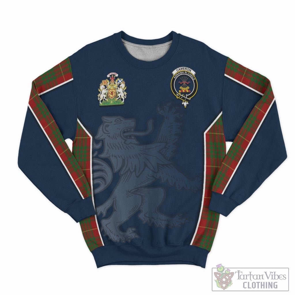 Tartan Vibes Clothing Cameron Tartan Sweater with Family Crest and Lion Rampant Vibes Sport Style