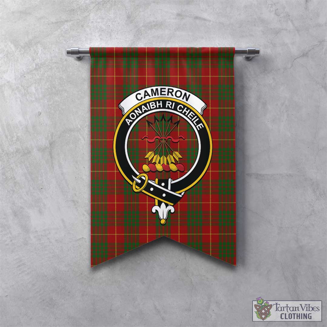 Tartan Vibes Clothing Cameron Tartan Gonfalon, Tartan Banner with Family Crest