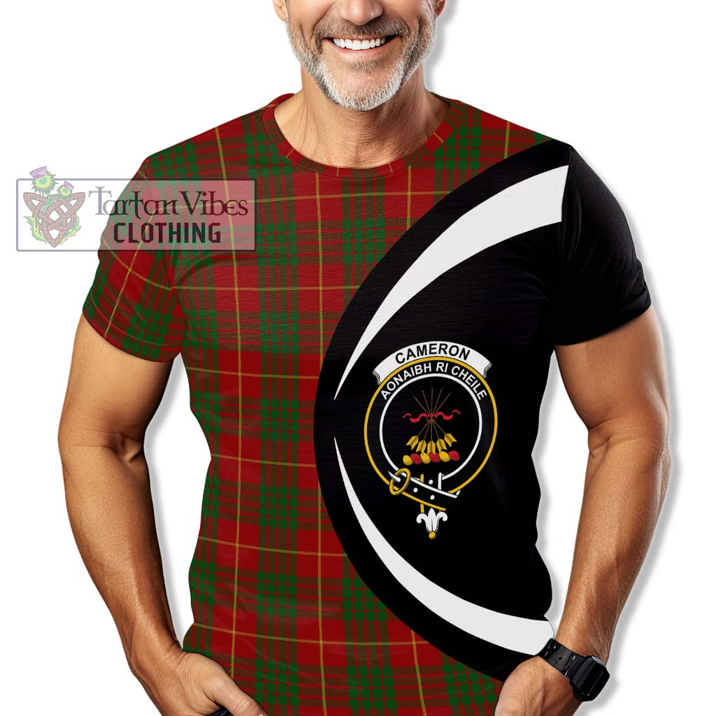 Tartan Vibes Clothing Cameron Tartan T-Shirt with Family Crest Circle Style