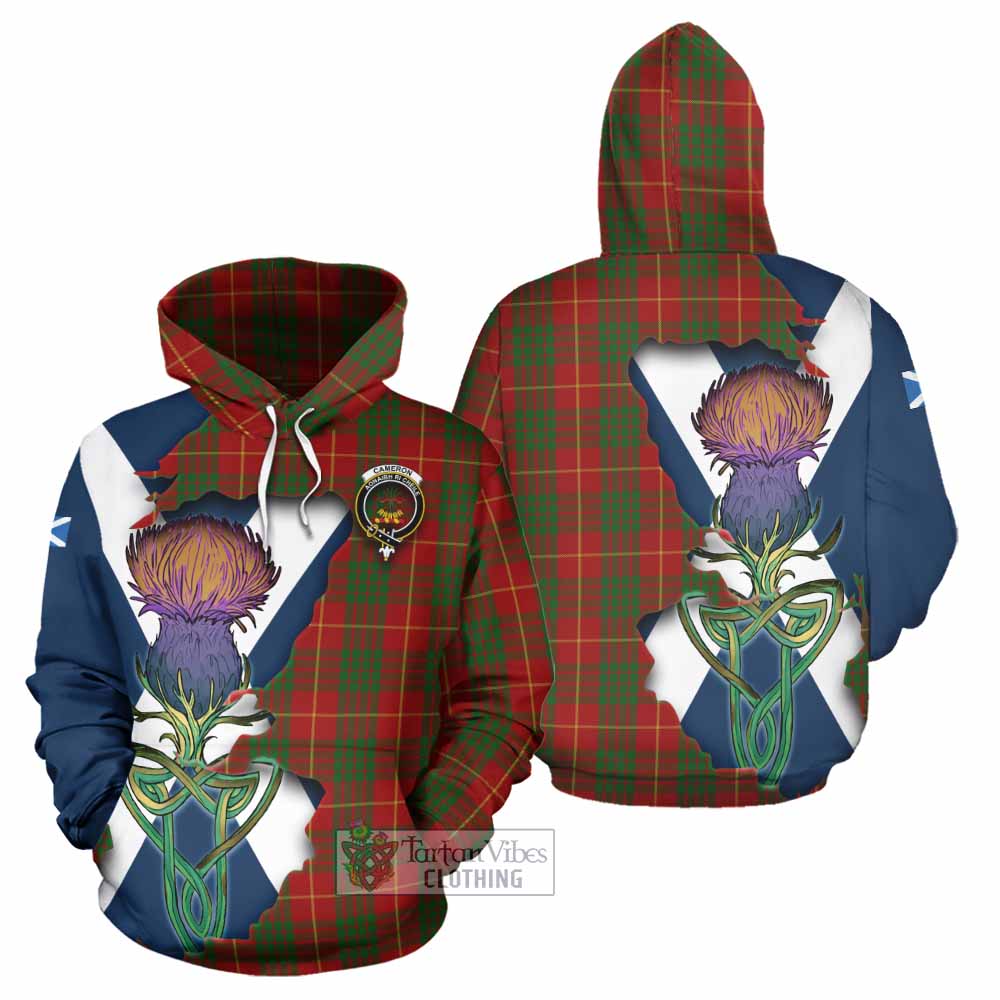 Tartan Vibes Clothing Cameron Tartan Family Crest Hoodie Scottish Thistle Celtic Inspired