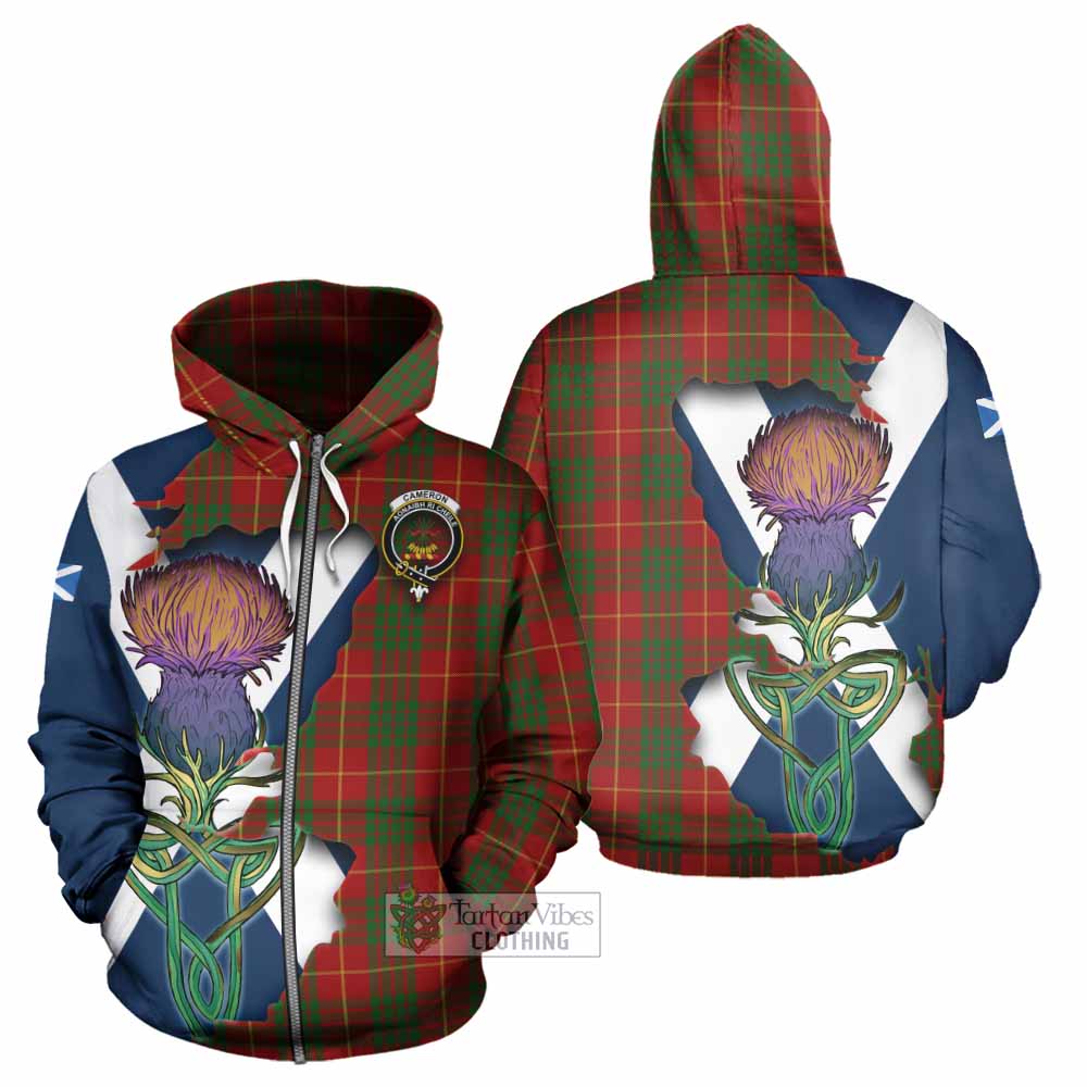 Tartan Vibes Clothing Cameron Tartan Family Crest Hoodie Scottish Thistle Celtic Inspired