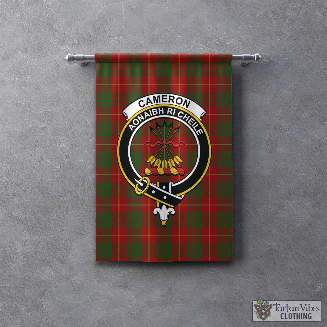 Tartan Vibes Clothing Cameron Tartan Gonfalon, Tartan Banner with Family Crest