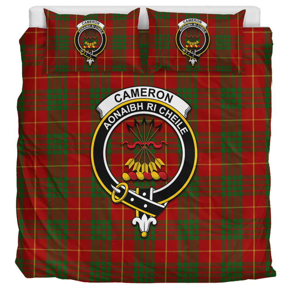 Cameron Tartan Bedding Set with Family Crest UK Bedding Set UK Super King 104*94 inch - Tartan Vibes Clothing
