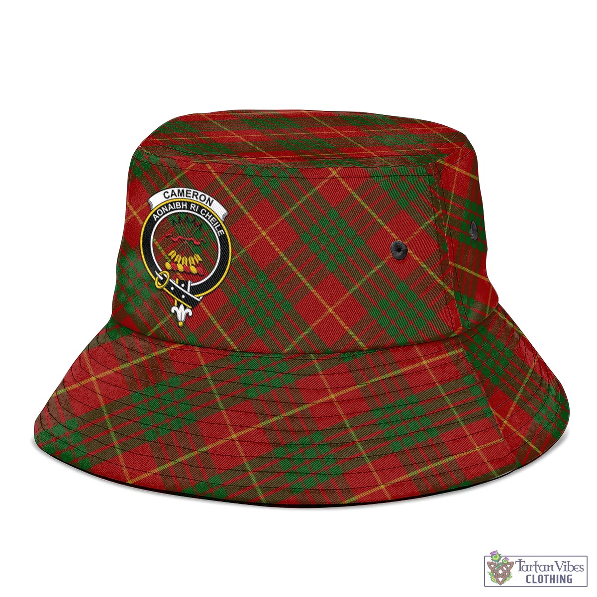 Tartan Vibes Clothing Cameron Tartan Bucket Hat with Family Crest