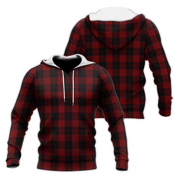 Cameron Black and Red Tartan Knitted Hoodie