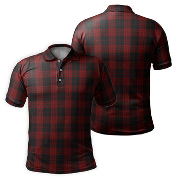 Cameron Black and Red Tartan Mens Polo Shirt
