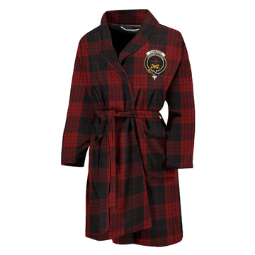 Cameron Black and Red Tartan Bathrobe with Family Crest