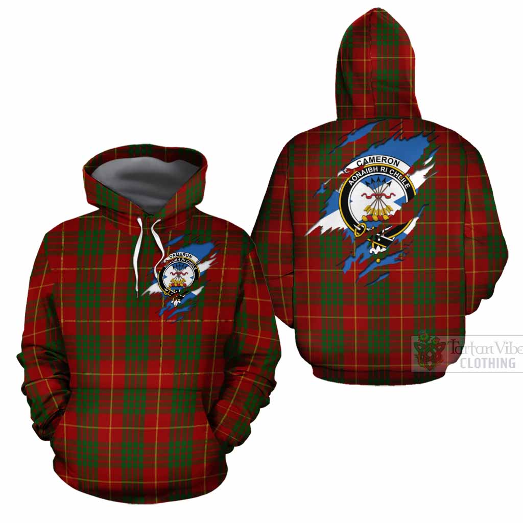 Cameron Clan Crest In Me Tartan Cotton Hoodie Scotland Flag Style