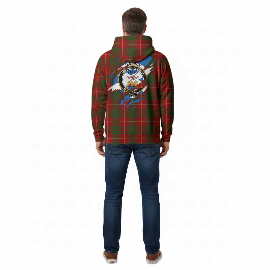 Cameron Clan Crest In Me Tartan Cotton Hoodie Scotland Flag Style