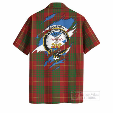Cameron Clan Crest In Me Tartan Hawaiian Shirt Scotland Flag Style