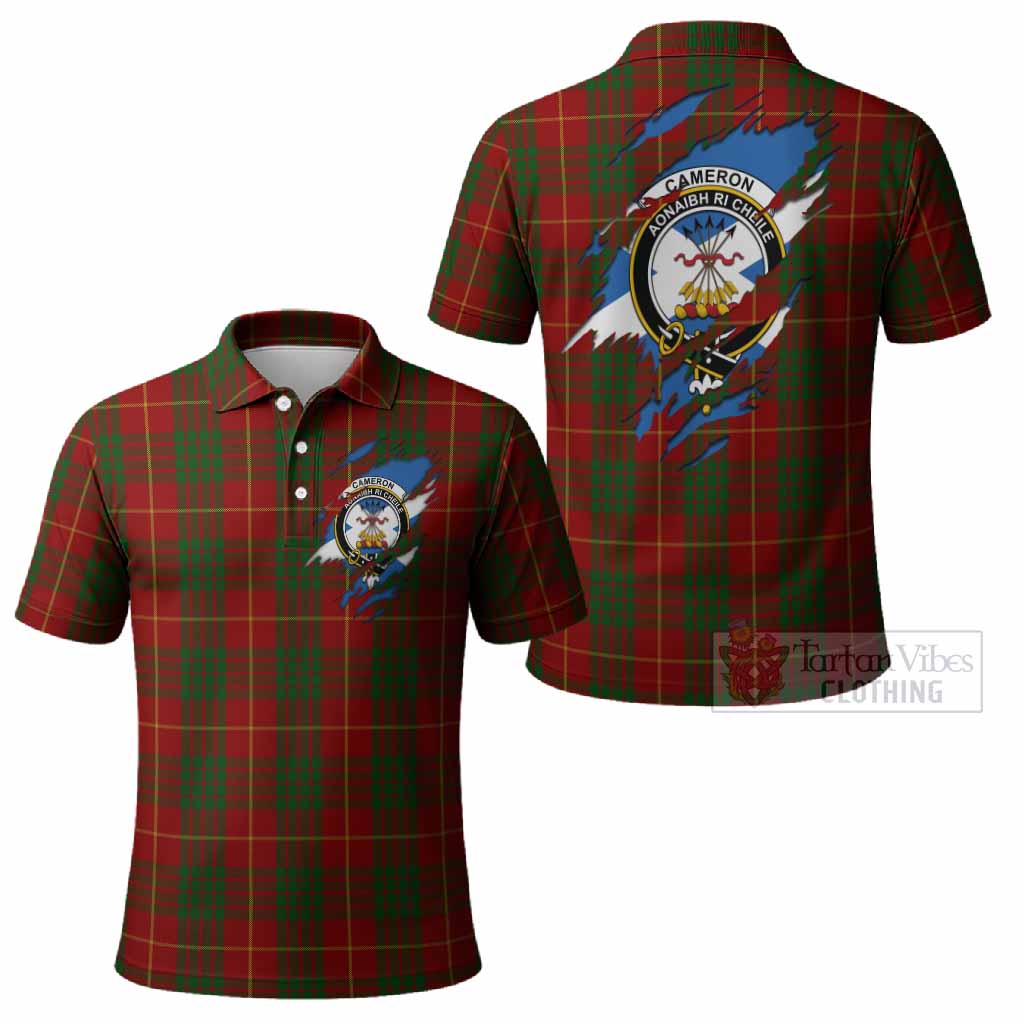 Cameron Clan Crest In Me Tartan Polo Shirt Scotland Flag Style