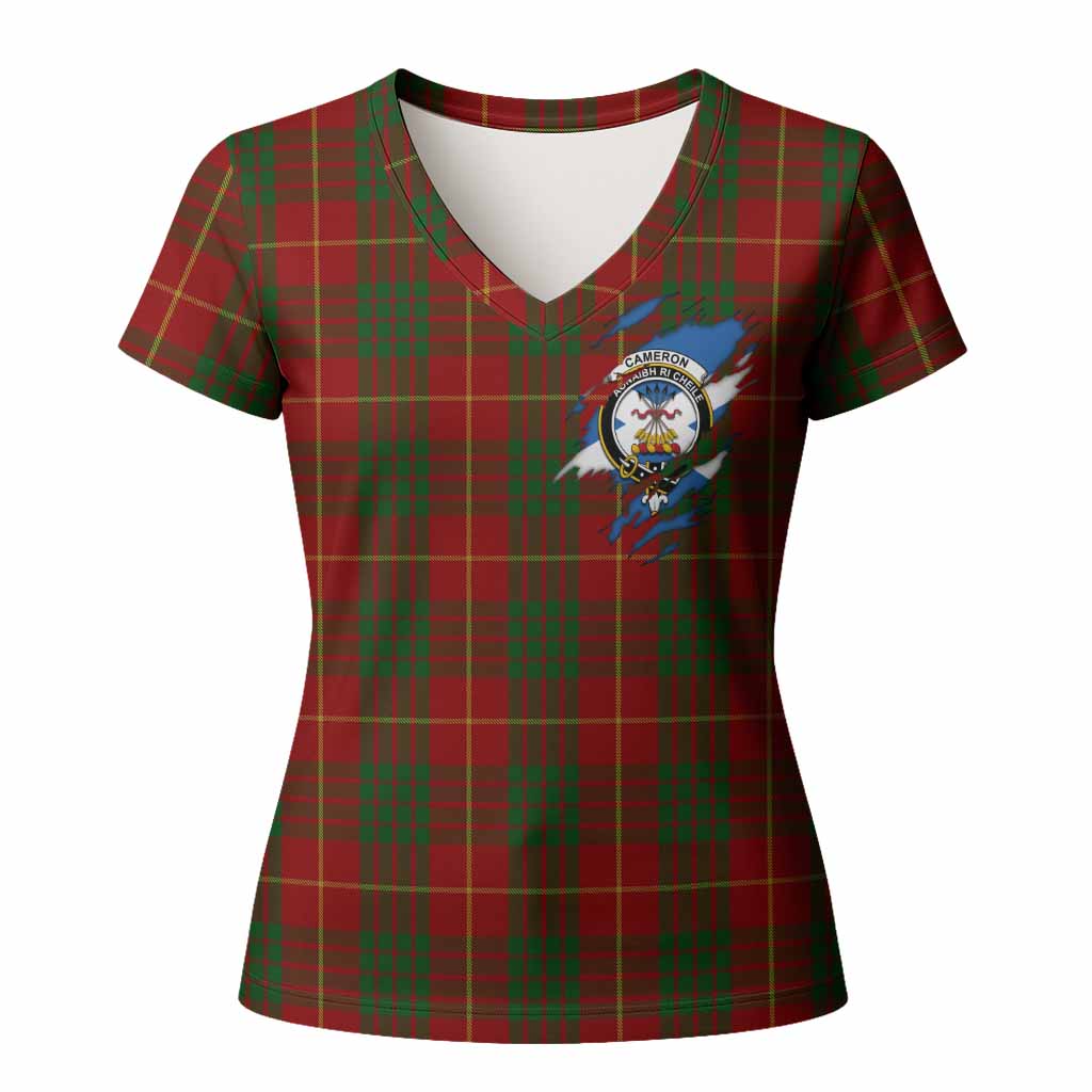 Cameron Clan Crest In Me Tartan Women T shirt Scotland Flag Style
