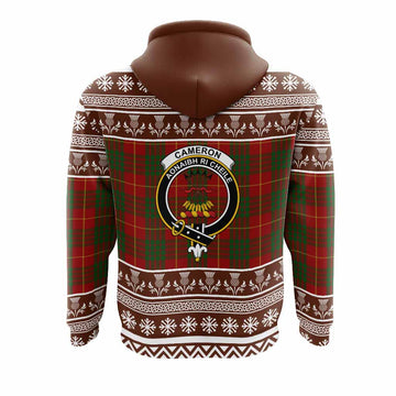 Cameron Clan Tartan Christmas Hoodie with Family Crest
