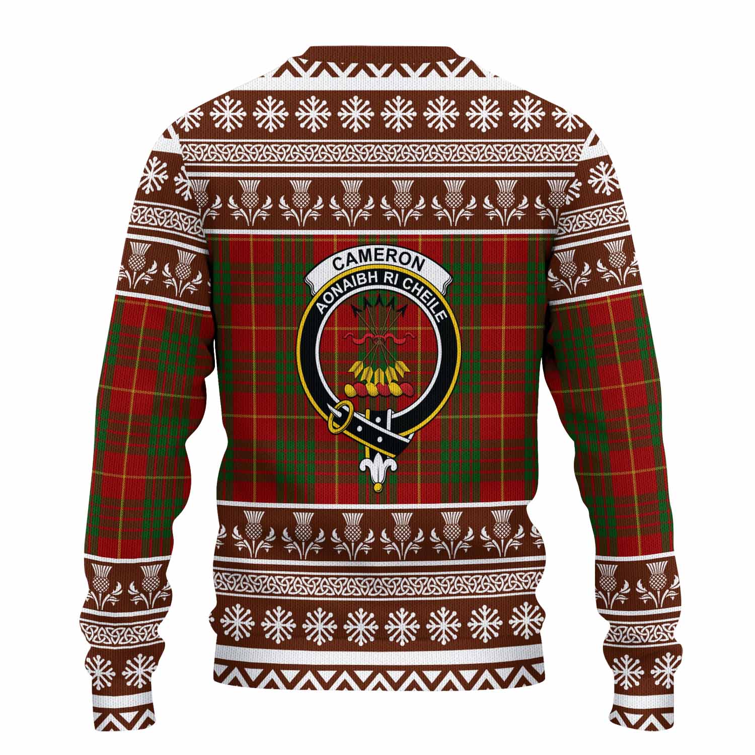 Cameron Clan Tartan Christmas Ugly Sweater with Family Crest - Tartan Vibes Clothing